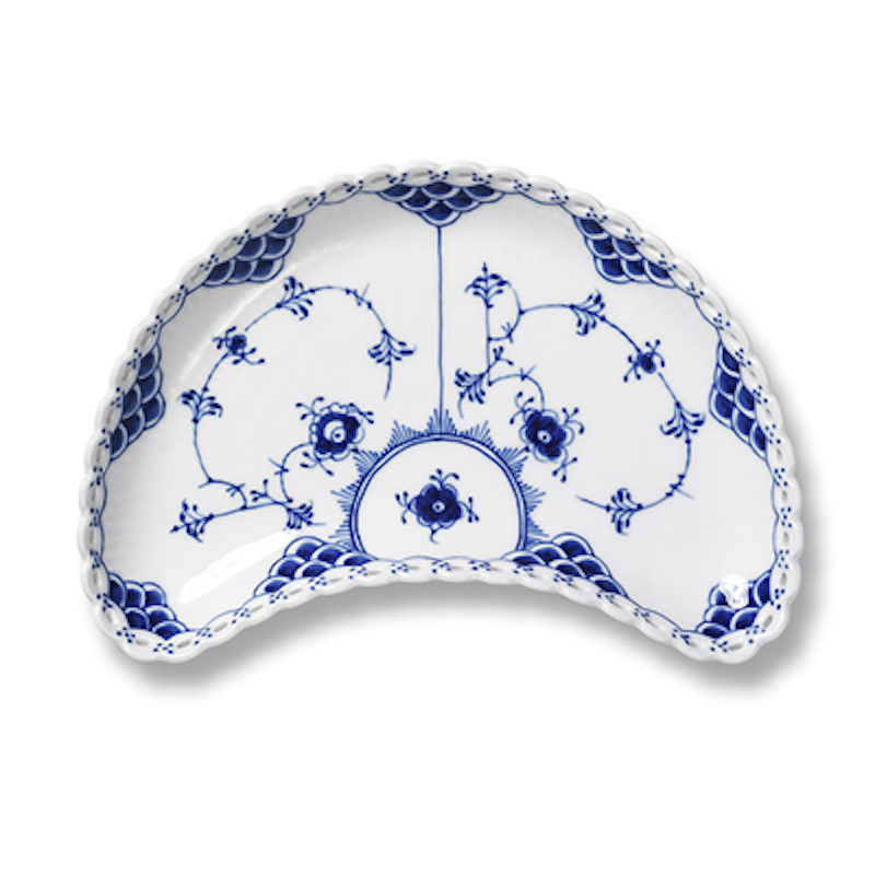 ブルーフルーテッド フルレース クレセントディッシュ 22cm|ロイヤル