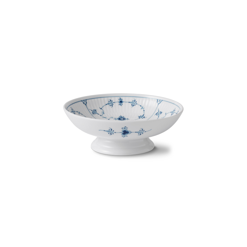 ブルーフルーテッド プレイン ケーキディッシュ 足つき 17.5cm