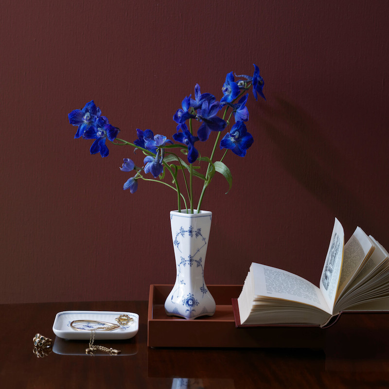 ブルーフルーテッド プレイン スモール スクエアディッシュ 10cm