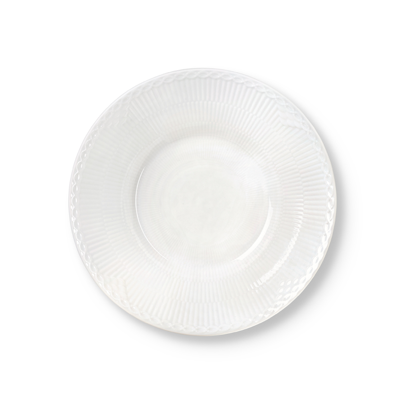 ホワイトフルーテッド ハーフレース ディーププレート 24cm|ロイヤル
