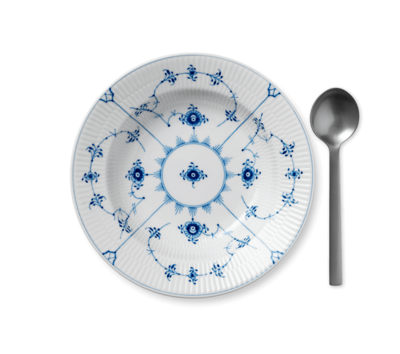 ブルーフルーテッド プレイン ディーププレート 23cm|ロイヤル