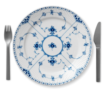 ブルーフルーテッド ハーフレース プレート 27cm|ロイヤル