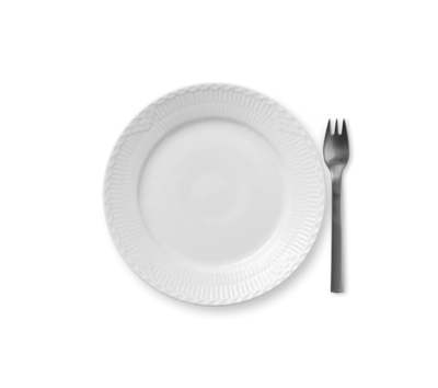 ホワイトフルーテッド ハーフレース プレート 19cm|ロイヤル