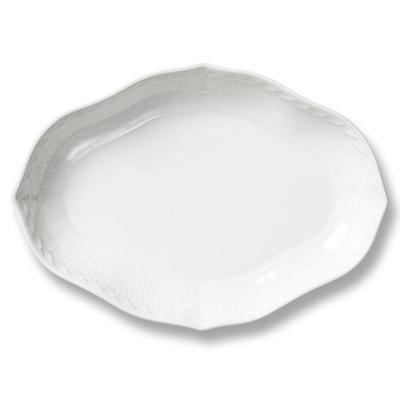ホワイトフルーテッド ハーフレース ディッシュ 舟形 22cm|ロイヤル