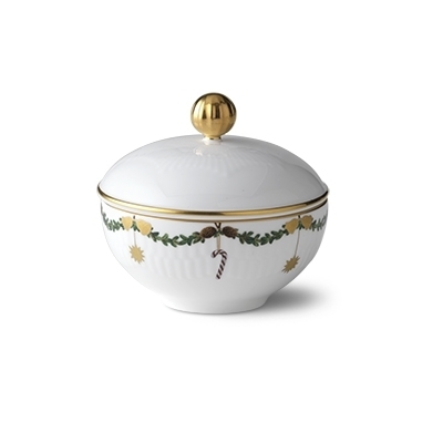 スターフルーテッド クリスマス シュガーボウル 蓋付き|ロイヤル