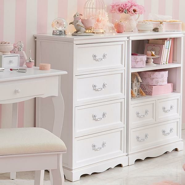 ロマプリ5段クリスタル調ハンドルチェスト ロマプリ5段クリスタル調