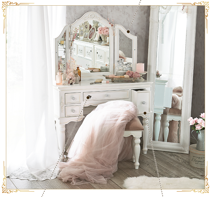 レディの憧れ♥Princess Dresser｜かわいい姫系インテリア家具・雑貨の