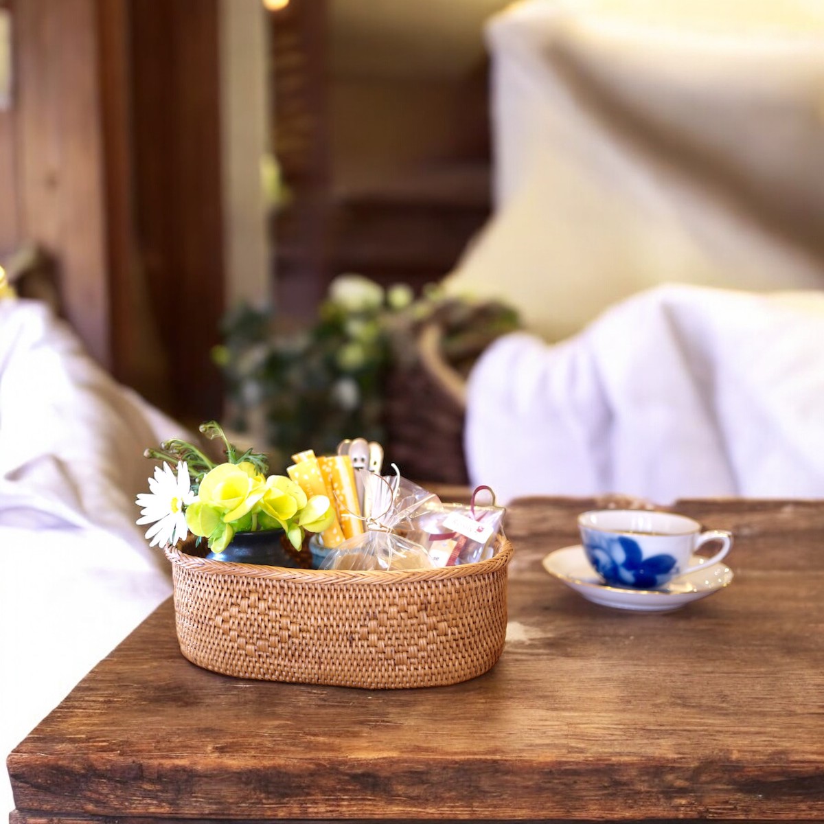 楕円小物入れMサイズ (TRY333) Rosily(ロージリー) バリ島 アタかご雑貨