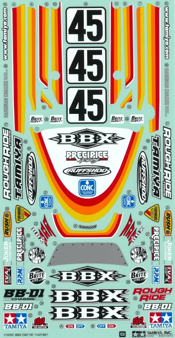 タミヤ（アフターパーツ） 11421861 ステッカー(BBX/BB01)：ラジコン