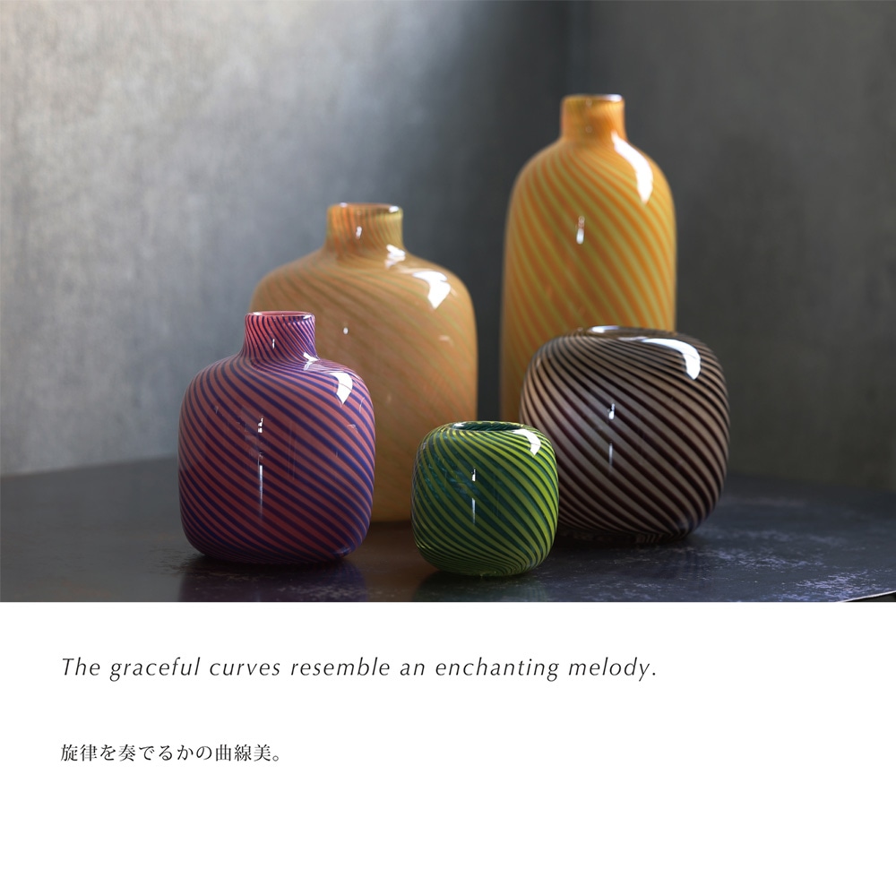 楽天市場】ストライプ 模様 分厚い ガラス フラワーベース HUNT9 Bach