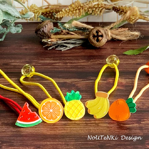 楽天市場】【ヘアゴム キッズ】 フルーツ シングル パーツ ゴム (2つ