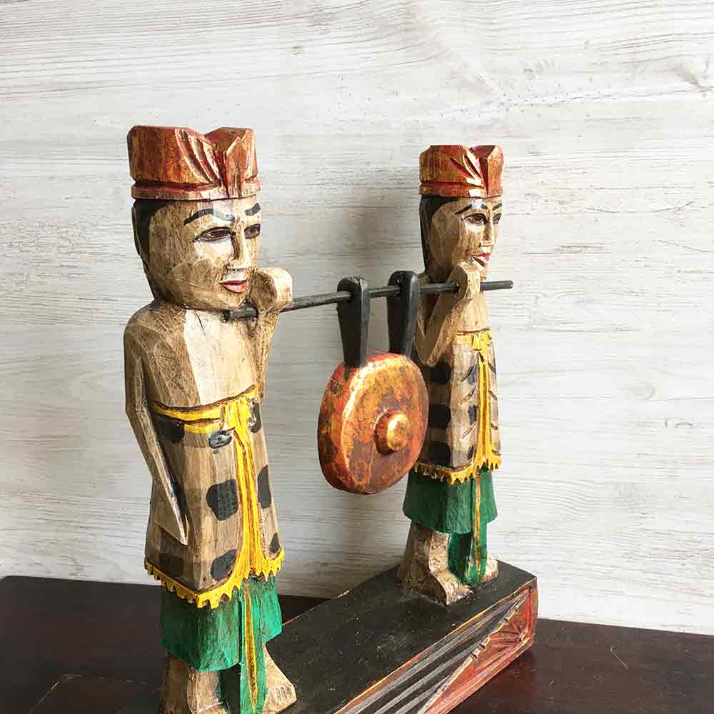 楽天市場】ゴングを持ったバリニーズ ペア 2人 木彫り 置き物 木製