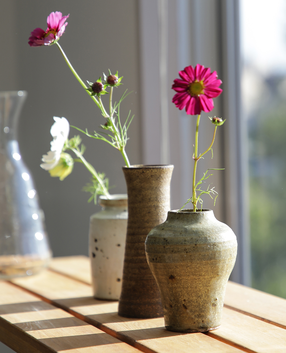 楽天市場】一輪挿し 陶器 おしゃれ 素朴 京都 しの平窯 花器 フラワー