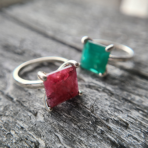 楽天市場】Square 天然石 リング ブルートパーズ ルビー ムーン