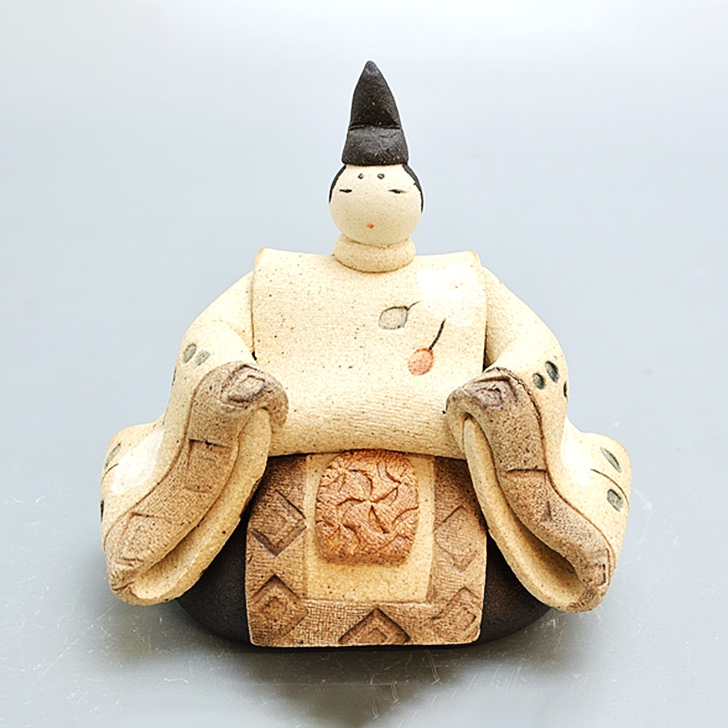 楽天市場】滝上真由美作 陶雛人形 花山水 黒台・屏風付き 陶人形作家