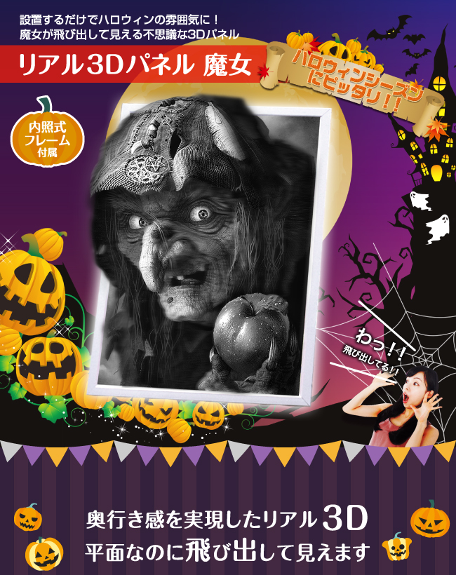 楽天市場】LED内照式ポスターパネル【リアル3Dパネル魔女（A1サイズ