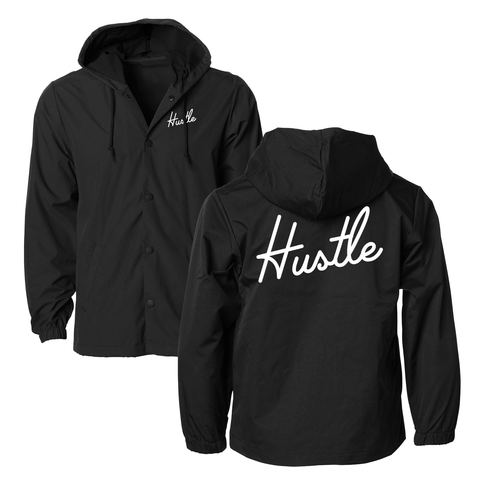 Hustle Hooded Coaches Jacket - Black - Randall Pich