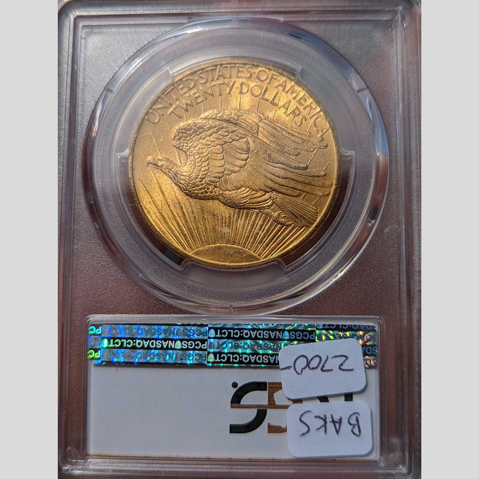 1908 No Motto $20 St. Gaudens PCGS MS64 Rough Rider Hoard – Rare
