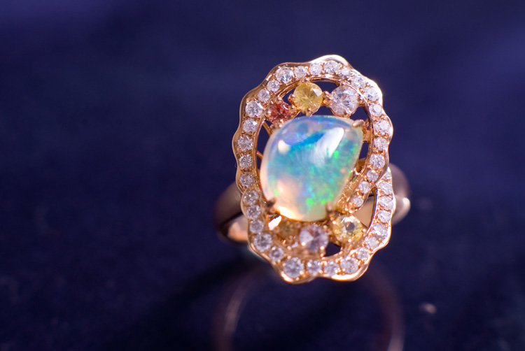 K18メキシコオパールデザインリングのご紹介です。／新商品のご案内