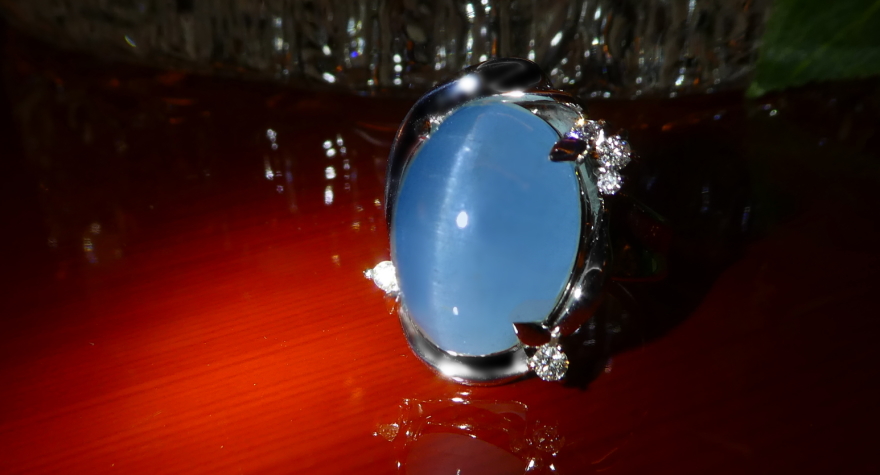 第273回抽選販売＞アクアマリンキャッツアイ 15.2ct ダイヤモンド