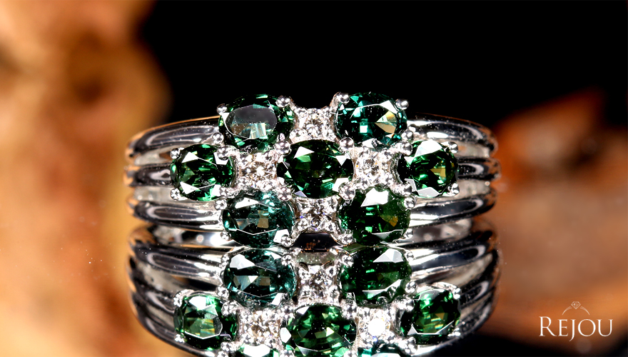 カラーチェンジガーネット 約1.5ct ダイヤモンド ホワイトゴールド