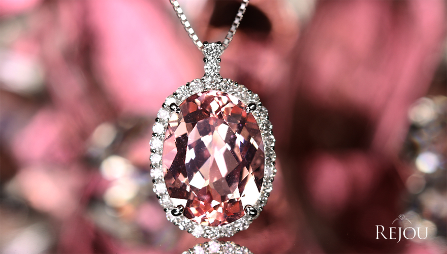 モルガナイト 9.4ct ダイヤモンド 0.6ct プラチナ ネックレス【品質