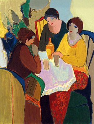 Itzchak Tarkay - Red Hats | Renjeau Art Galleries