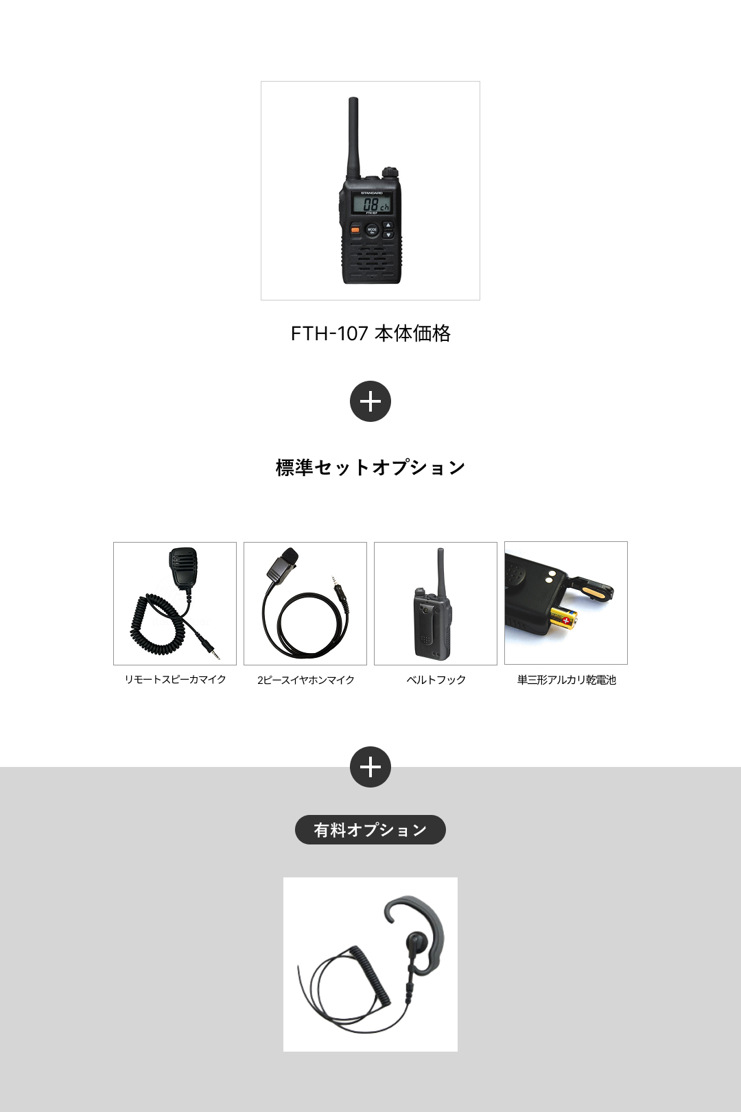 FTH-107+耳掛けイヤホン - インカム・トランシーバーのレンタルなら
