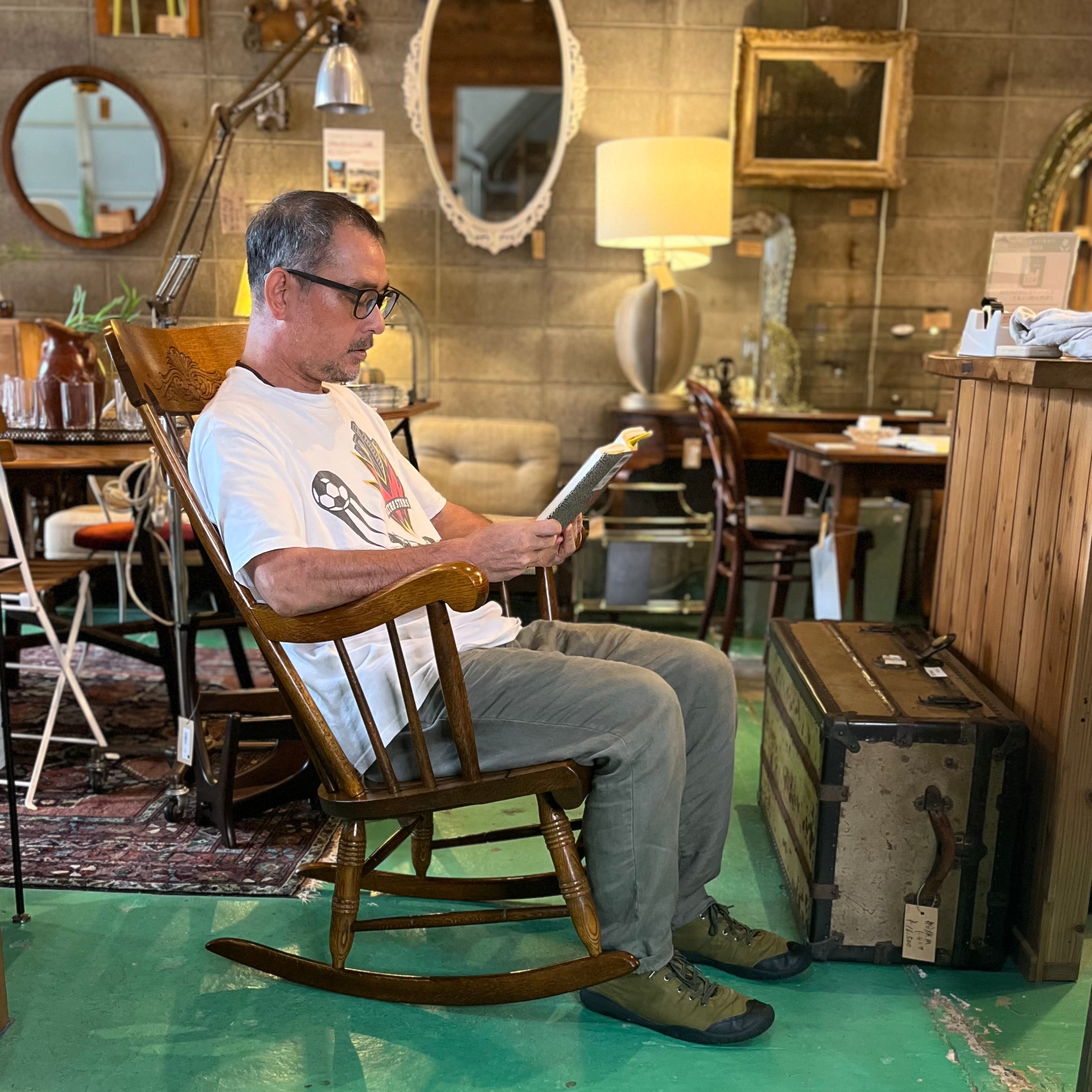 飛騨産業 / HIDA 穂高 ロッキングチェア キツツキマーク 中古 揺れ椅子