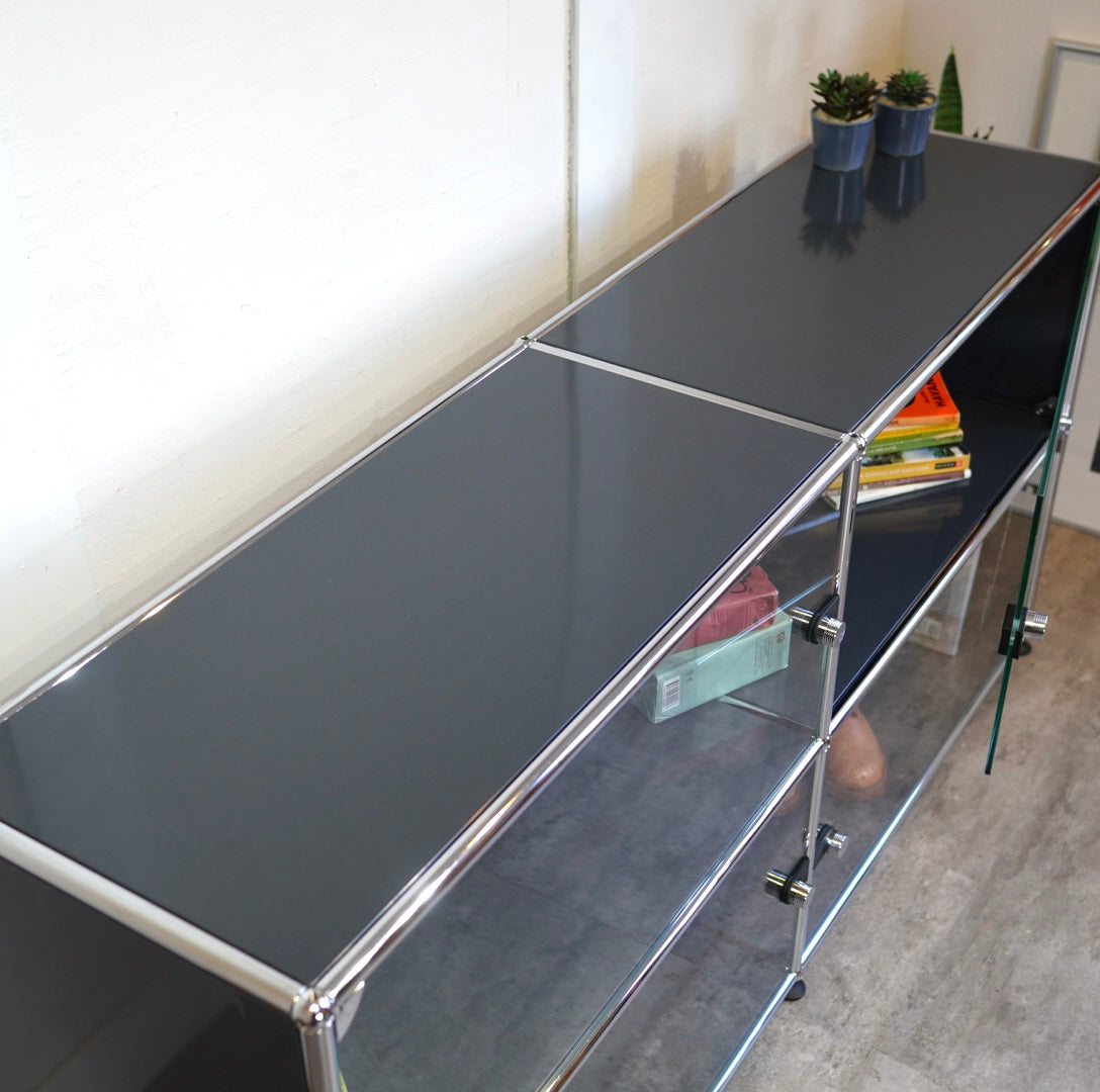 USMハラー / USM Haller モジュラーキャビネット 2列2段 ガラスドア