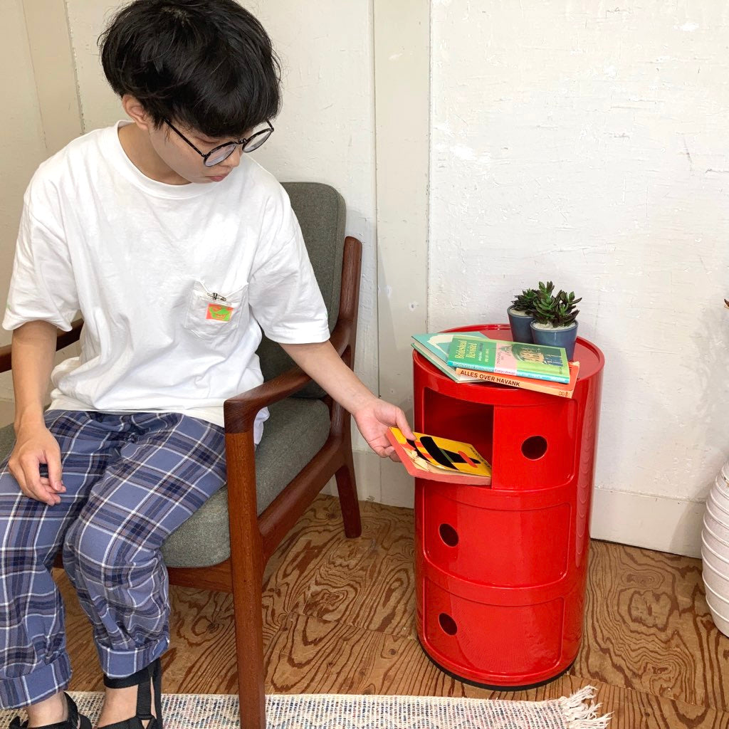 カルテル / Kartell コンポ二ビリ 3段 レッド イタリア製 中古 収納