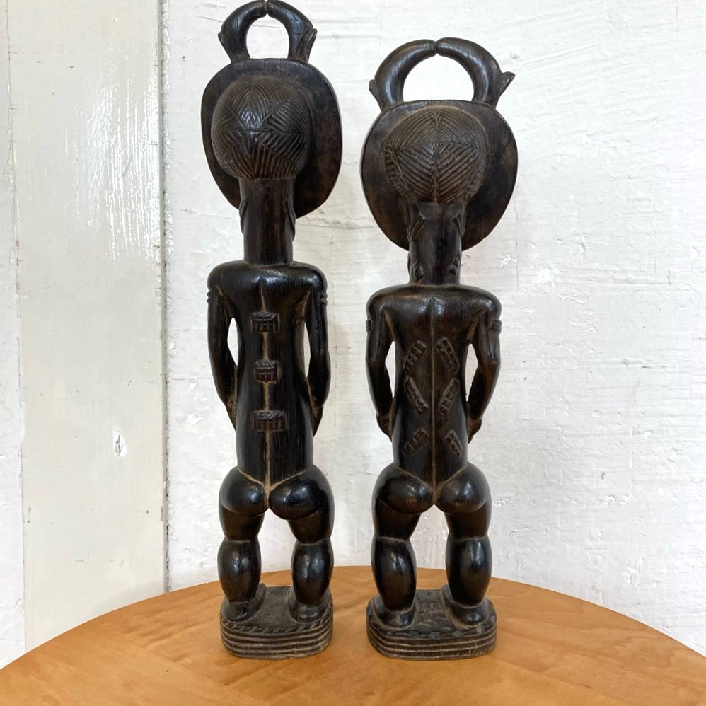 アフリカ プリミティブアート バウレ族 プレプレ仮面を被った男女の