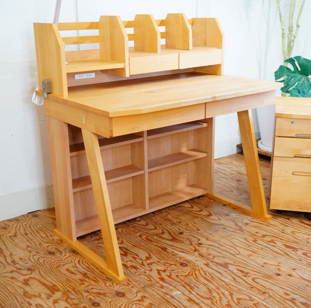 堀田木工 hotta woody ウィンディ WINDY デスク ワゴン 上棚 3点セット