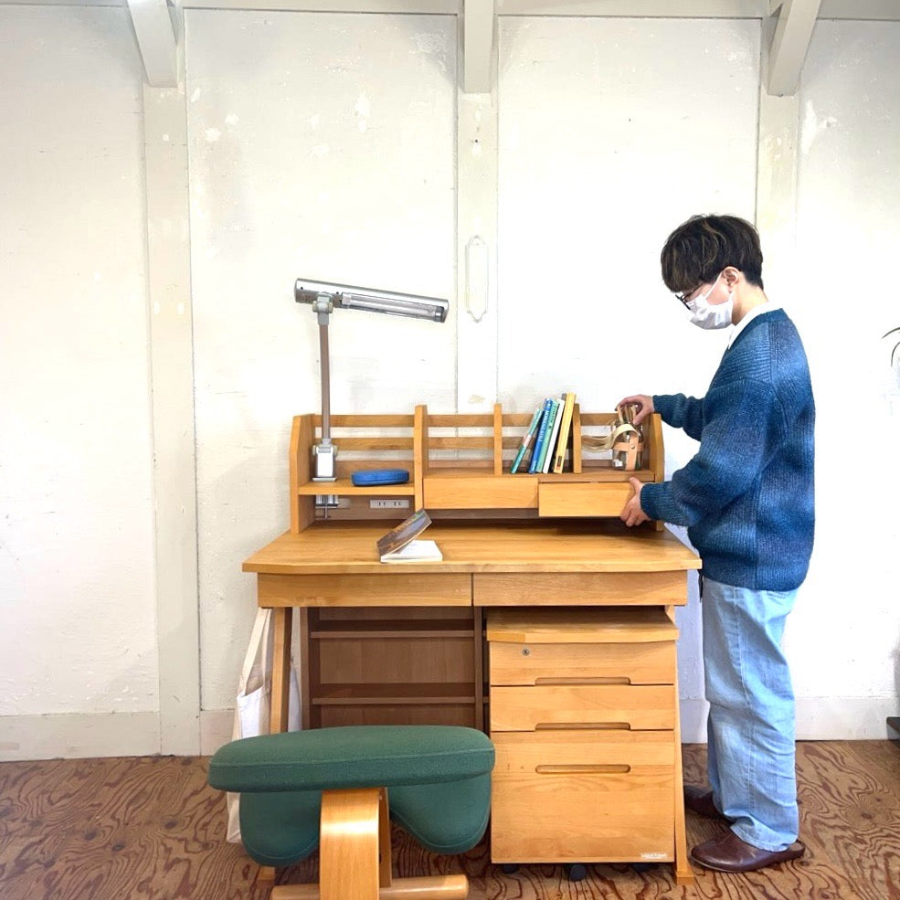 堀田木工 hotta woody ウィンディ WINDY デスク ワゴン 上棚 3点セット