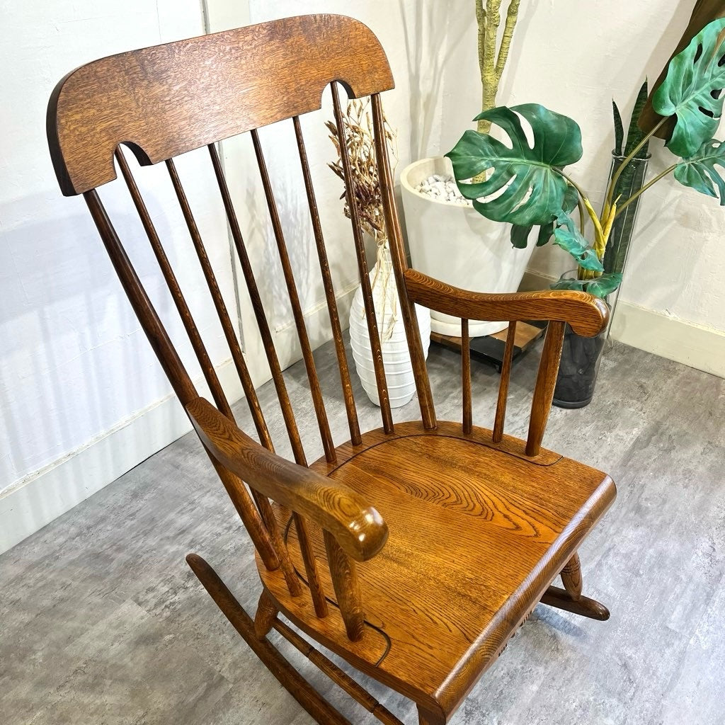 飛騨産業 / HIDA 穂高 ロッキングチェア キツツキマーク 中古 揺れ椅子