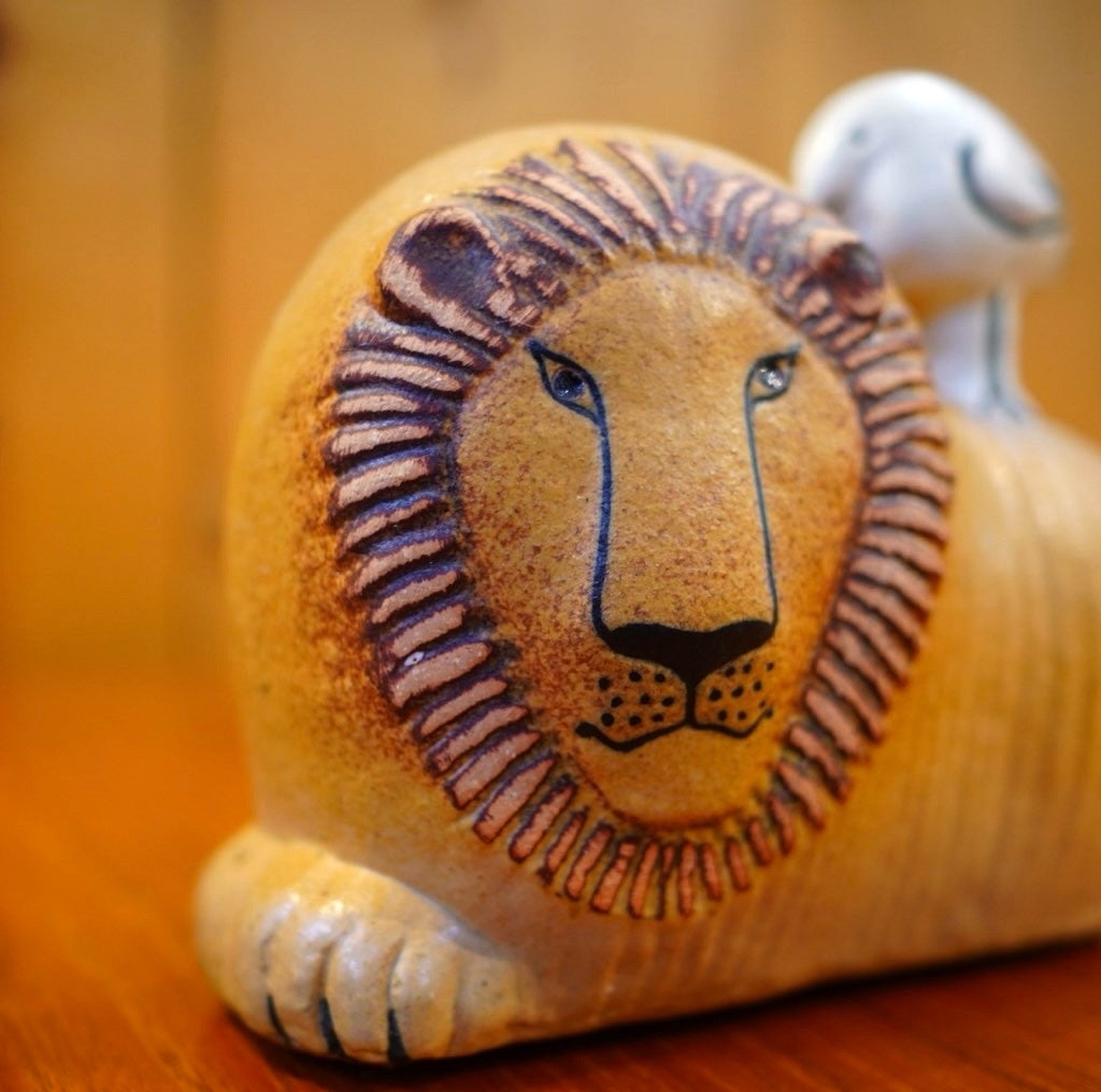 リサ・ラーソン / Lisa Larson ライオンと鳥 Lion with Bird