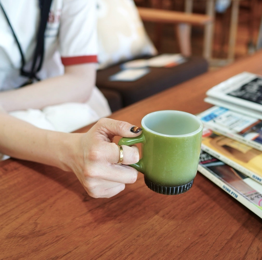 ファイヤーキング / Fire-King リブボトム マグ ヴィンテージ ミルク