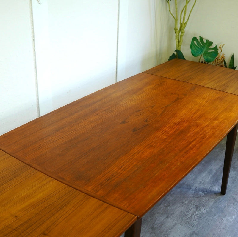 GMHK395○北欧スタイル チーク無垢材 エクステンション 伸長式 ダイニング