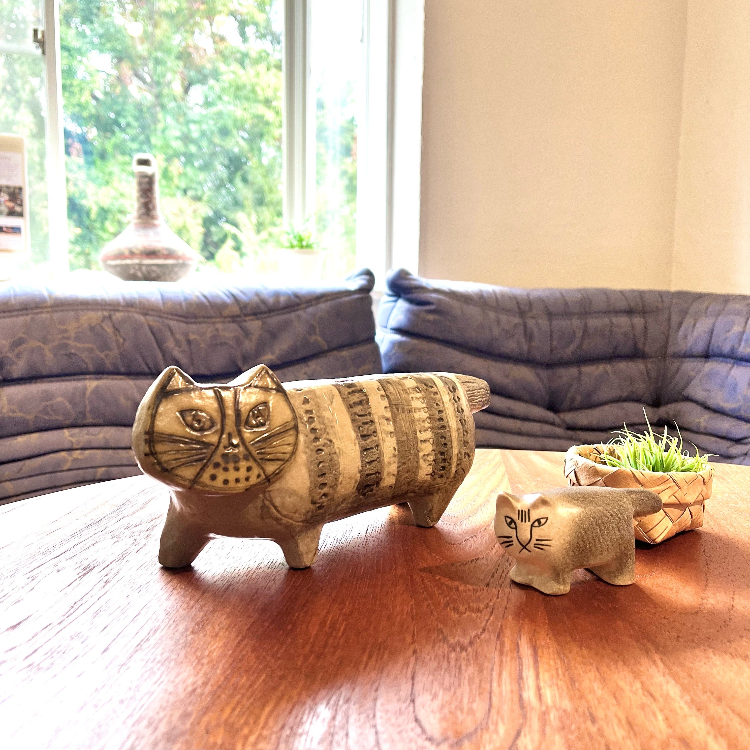 リサ・ラーソン / Lisa Larson ふたごのねこ（兄のグレー