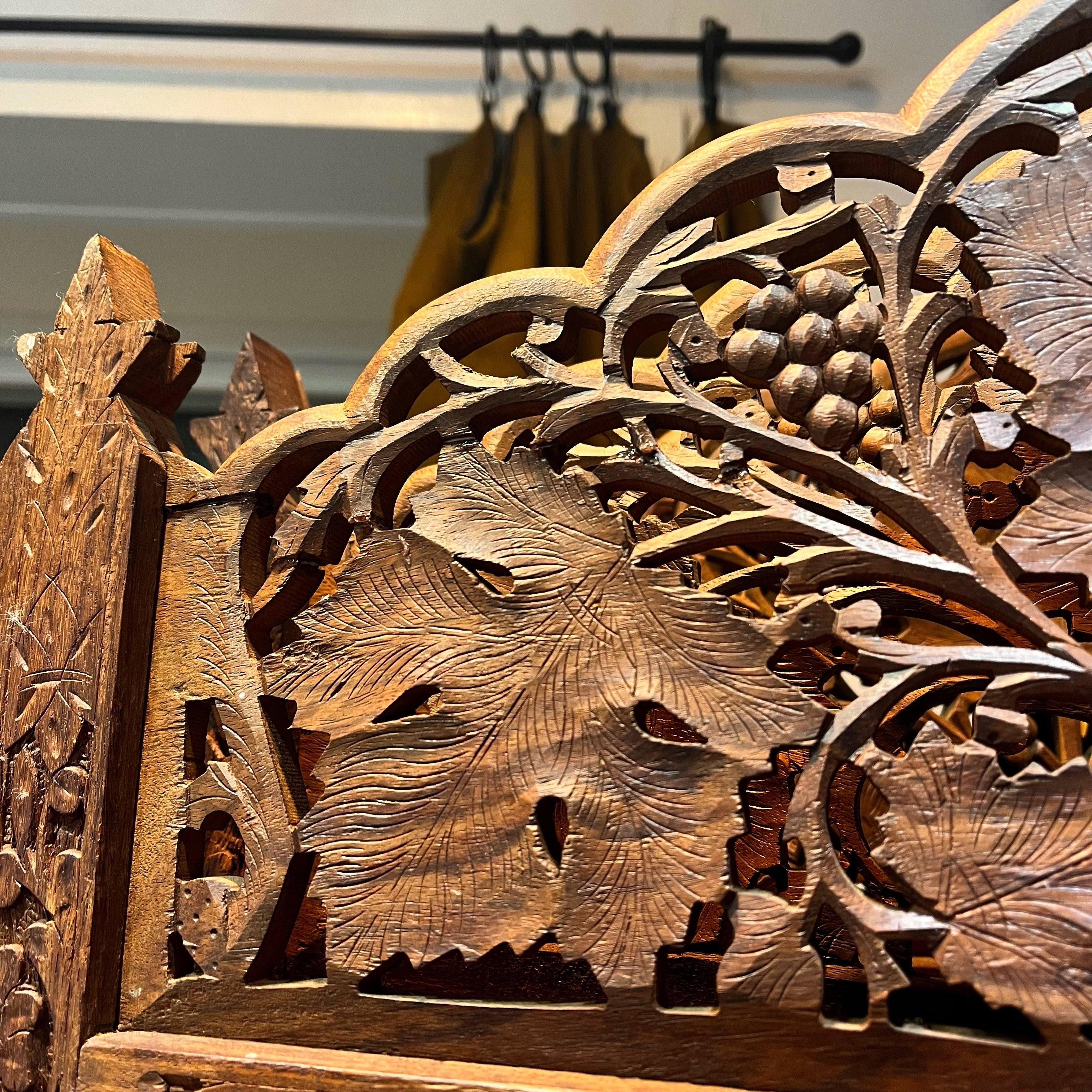 4連パーテーション チーク ヴィンテージ アジアン ぶどう 間仕切り 4連