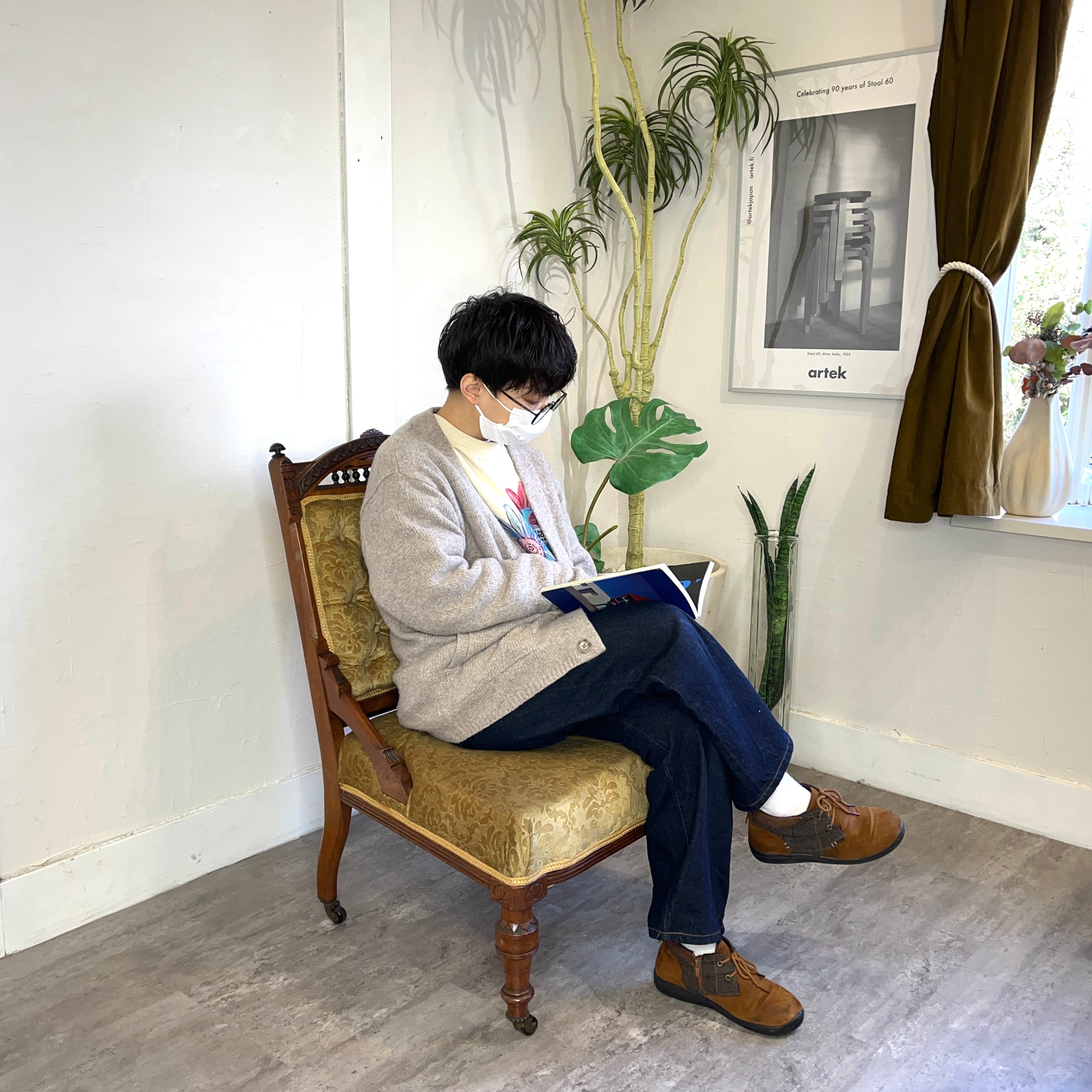 英国 アンティーク ナーシングチェア サロンチェア ローチェア