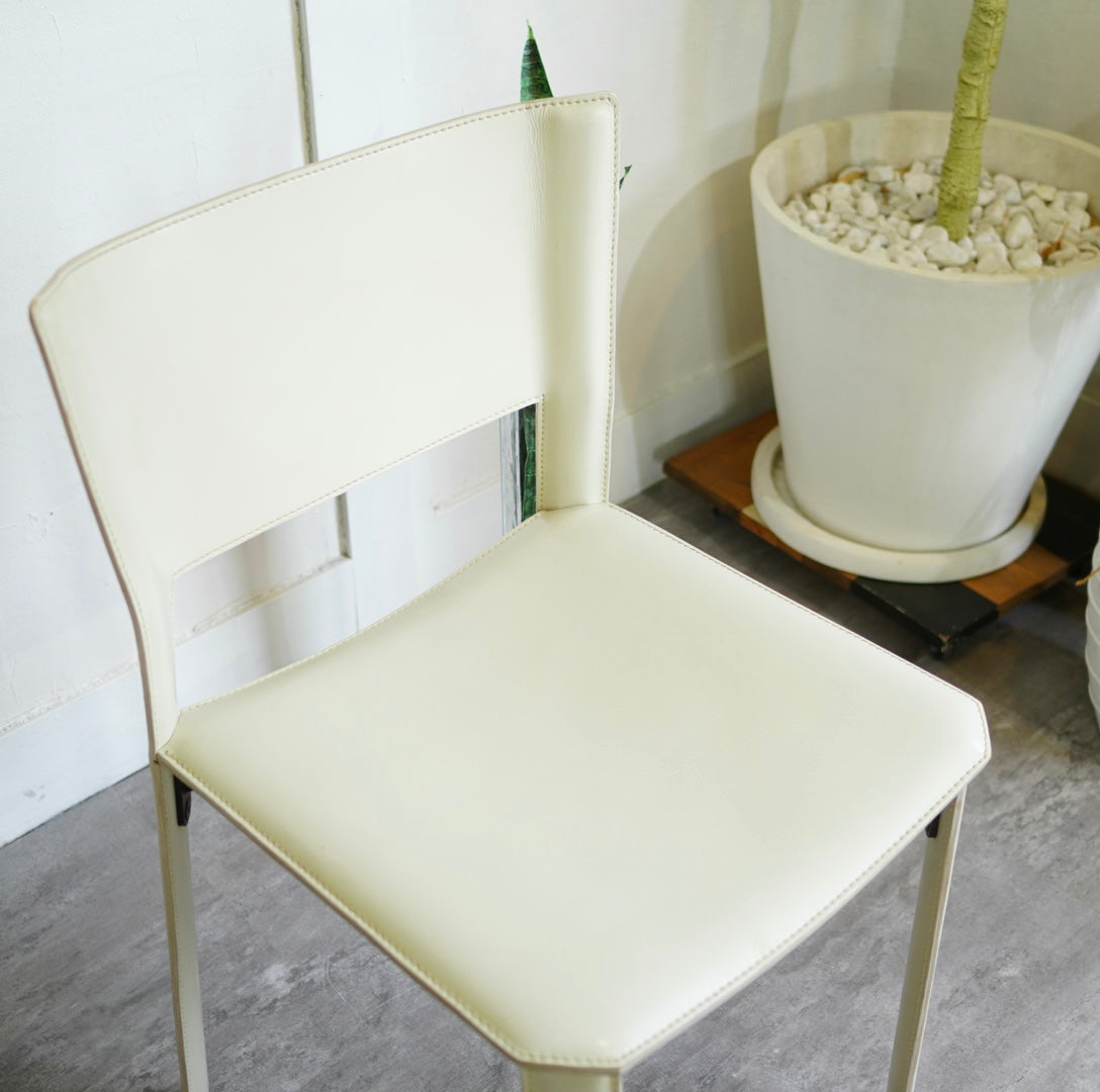 ファセム / Fasem S92 レザーダイニングチェア ホワイト ジャンカルロ