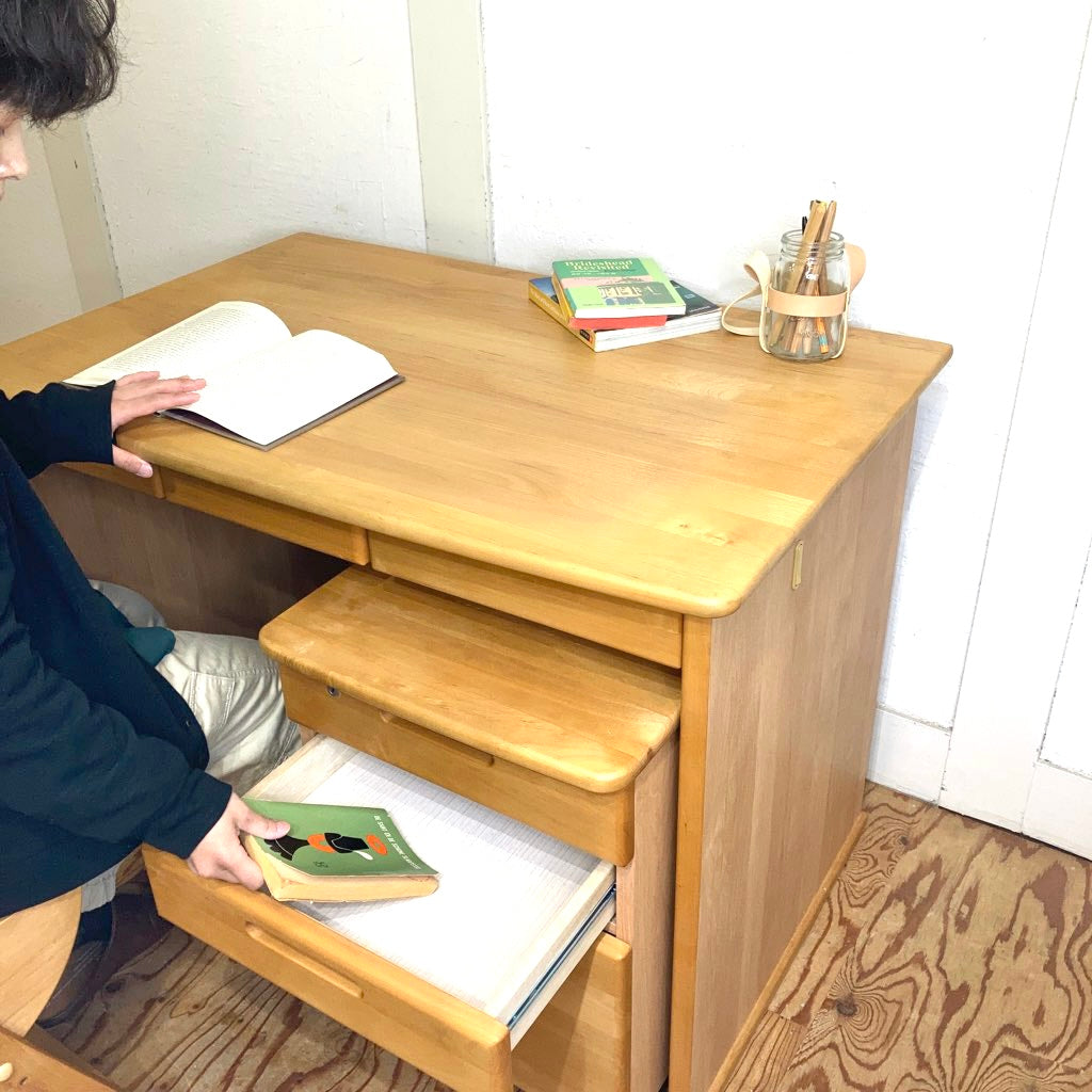 堀田木工 hotta woody ダック / DUCK デスク ワゴン チェア 3点セット