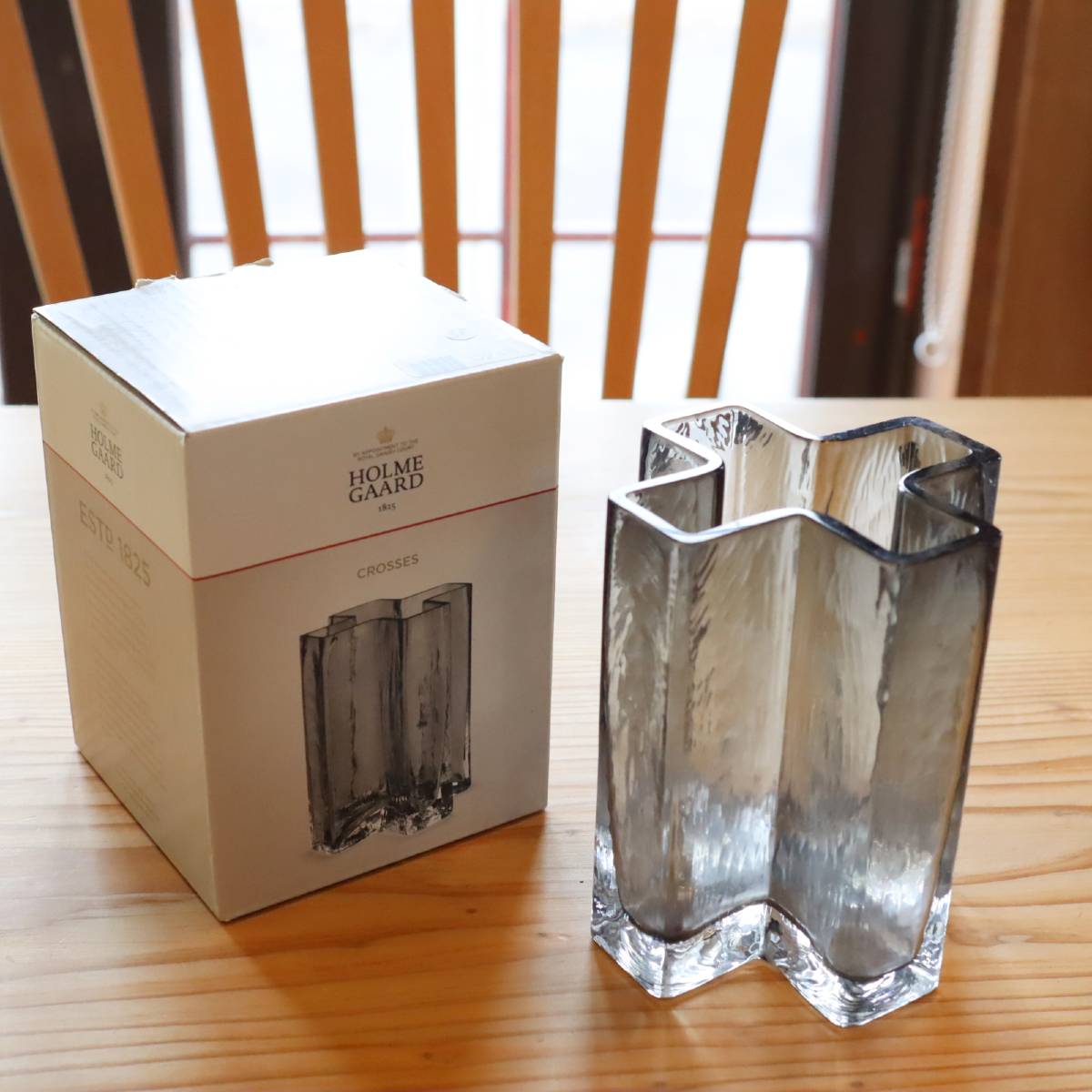 ホルムガード / Holmegaard クロスベース グレー フラワーベース H12