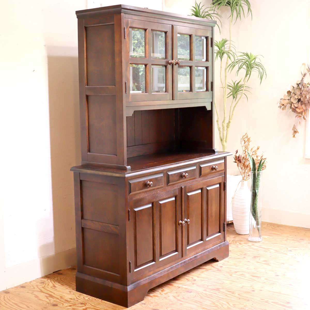 北海道民芸家具 カップボード 食器棚 中古