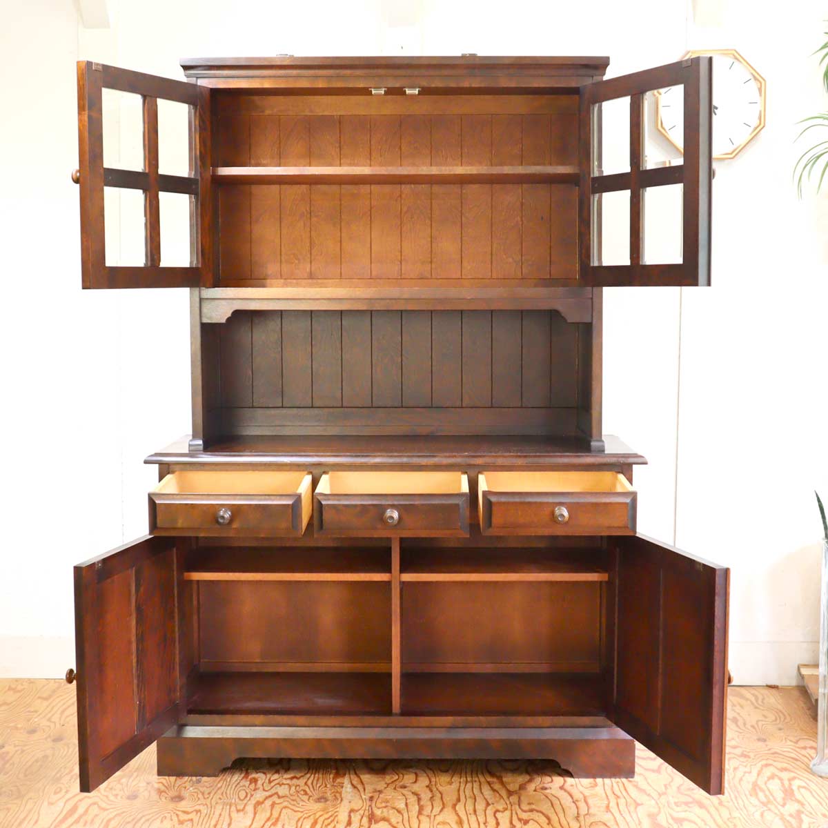 北海道民芸家具 カップボード 食器棚 中古