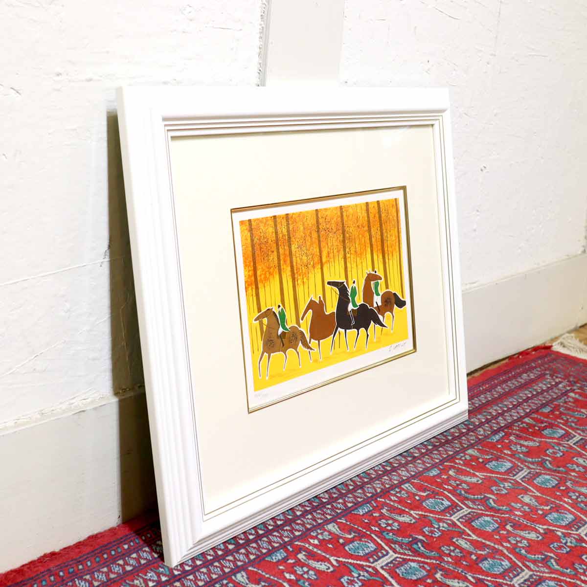 セルジュ・ラシス / Serge Lassus リトグラフ 乗馬シリーズ 【7】紅葉