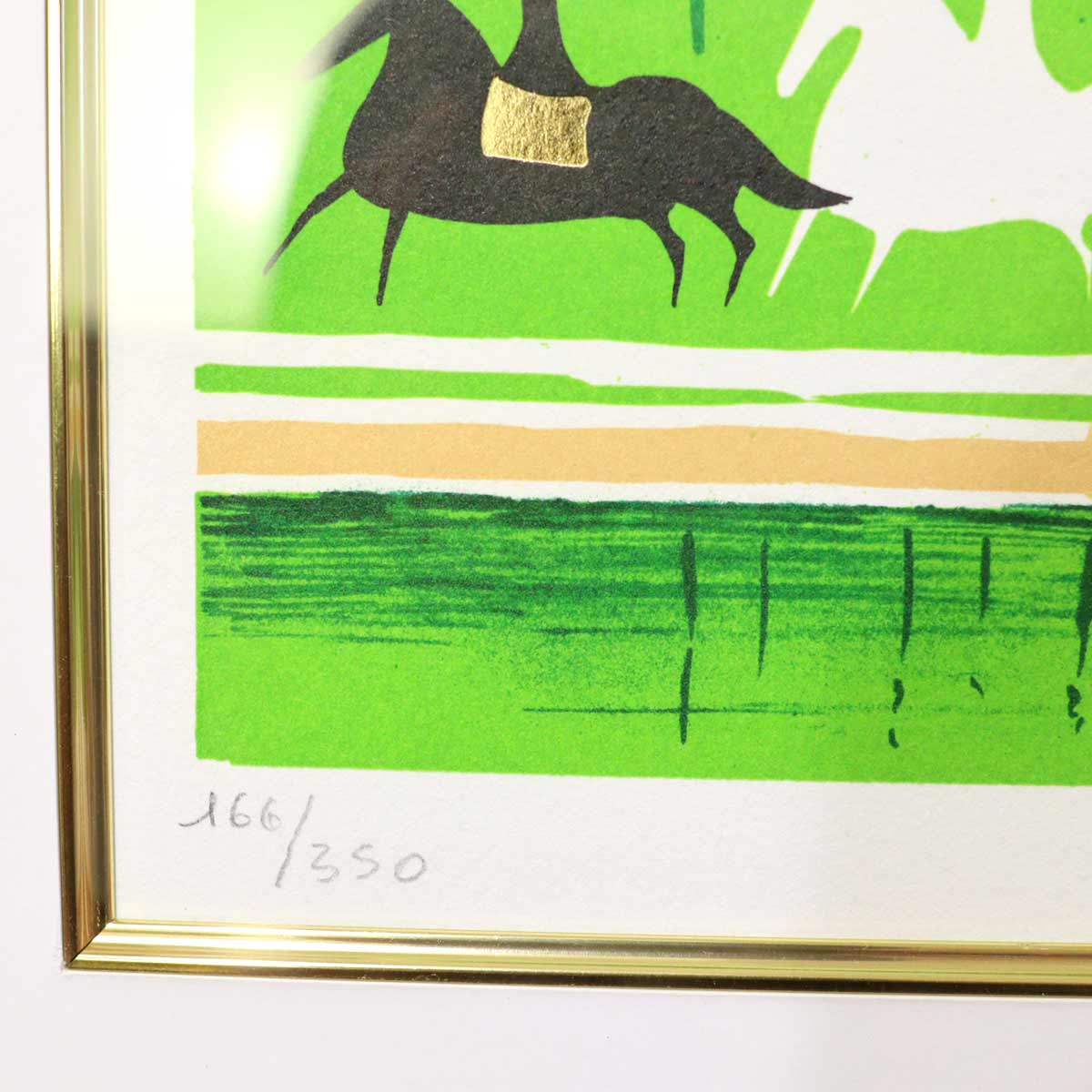 セルジュ・ラシス / Serge Lassus リトグラフ 乗馬シリーズ 【1】緑 森