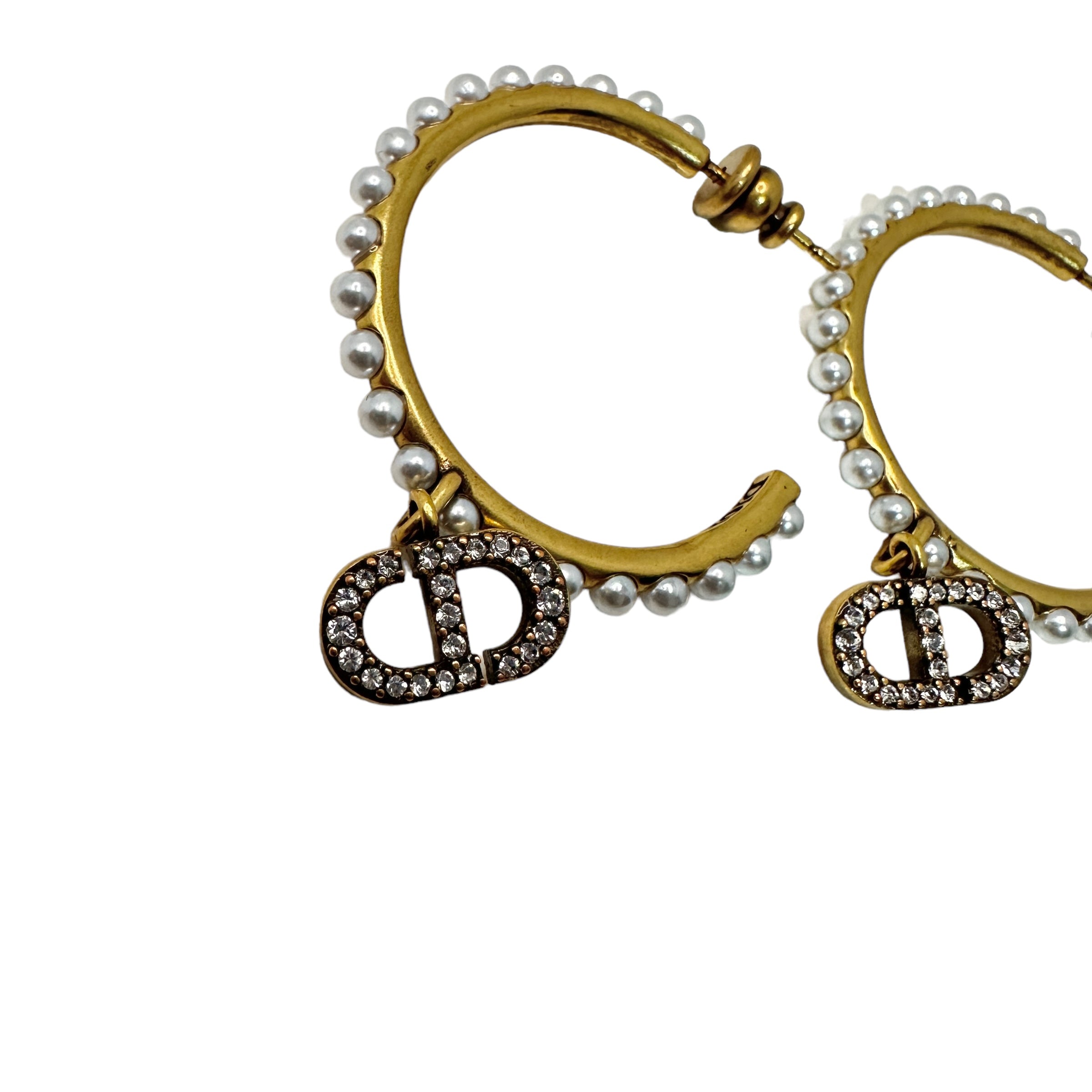Christian Dior ディオール CDロゴ パール フープピアス