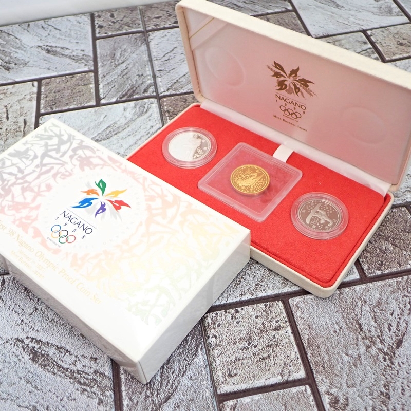 長野五輪冬季競技大会記念 1次 スキージャンプ 1万円金貨 - リサイクル